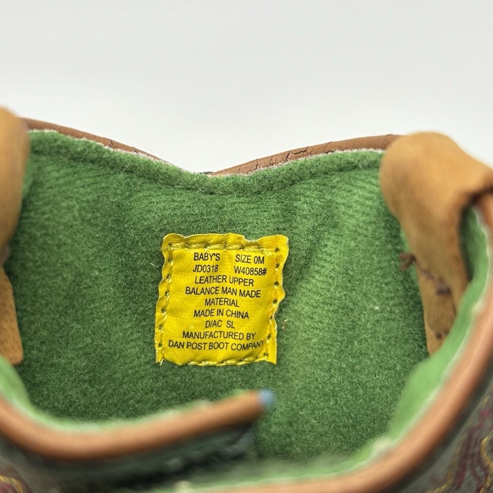 John Deere Boots Cowboy Johnny Poppers Infant Boots Leather Size 0M - Picture 7 of 7